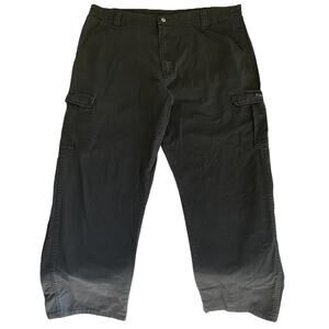Wrangler Men Pants 40X32 Black Cargo Twill Button 32" Inseam Outdoor